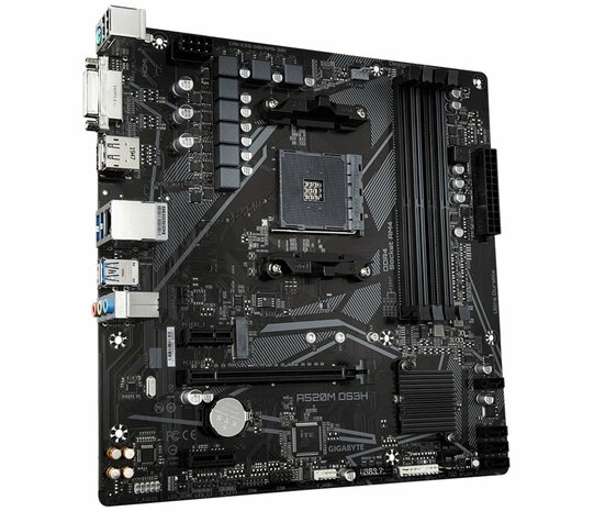Gigabyte A520M DS3H (rev. 1.x) | Socket AM4 | AMD A520 | 4xDDR4 | Micro-ATX | Moederbord