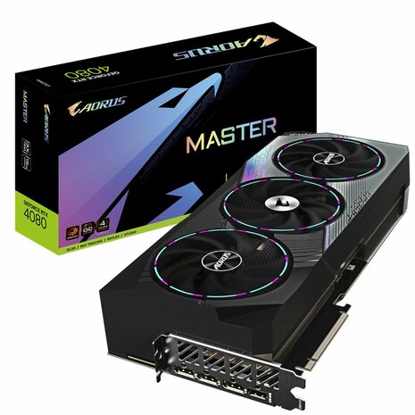 Gigabyte AORUS GeForce RTX 4080 MASTER | 16GB GDDR6X VRAM | Videokaart | GPU | Nvidia