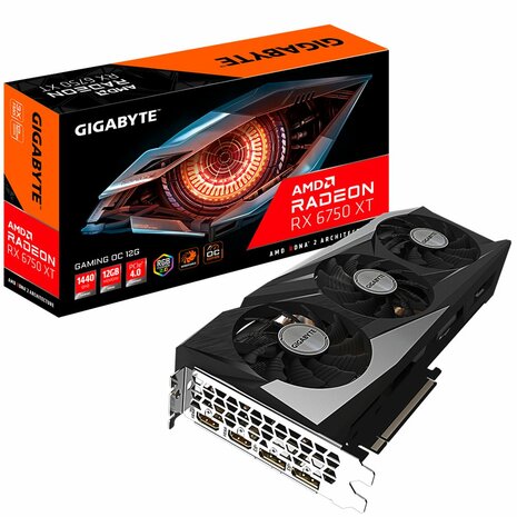 Gigabyte Radeon RX 6750 XT GAMING OC | 12GB GDDR6 VRAM | Videokaart | GPU | AMD