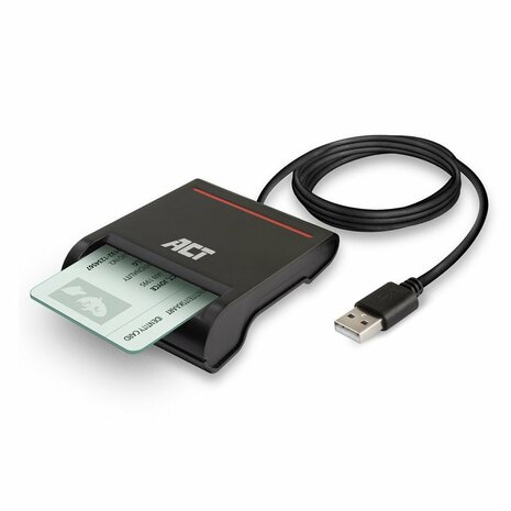 ACT AC6015 USB Smartcard eID Kaartlezer – Zwart | USB 2.0 | Geschikt voor Windows & macOS