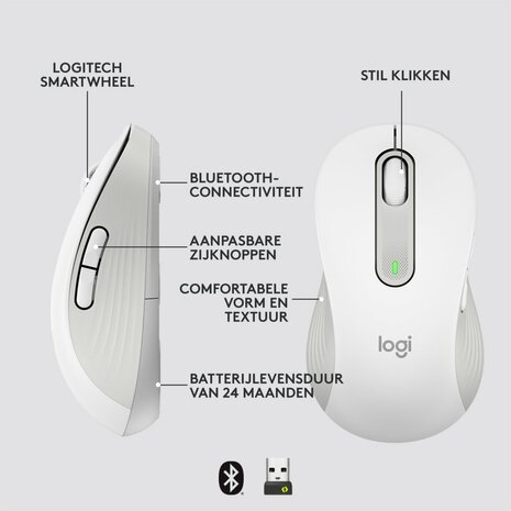 Logitech Signature M650 muis Linkshandig RF-draadloos + Bluetooth Optisch 2000 DPI