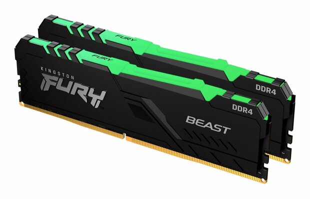 Kingston Fury Beast RGB | 16GB 2x8GB DDR4 | 3600MHz | DIMM | CL17 | Geheugenmodule | RAM