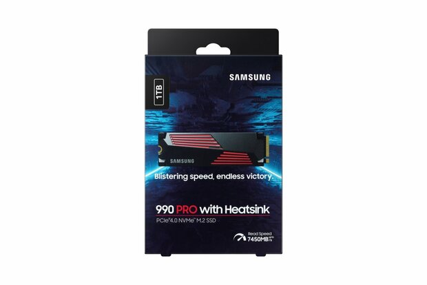 Samsung 990 PRO | 1TB NVMe SSD | M.2 | Gen4 | 7.450MB/s | Heatsink