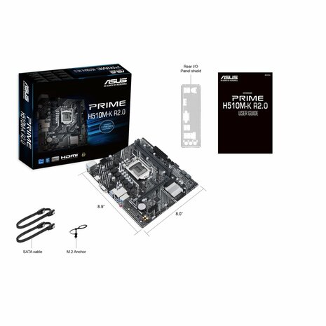 ASUS PRIME H510M-K R2.0 | Socket LGA 1200 | Intel H470 | 4xDDR4 | Micro-ATX | Moederbord
