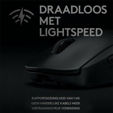 Logitech G Pro | Ambidextrous Draadloze Gaming Muis | RF-Draadloos | 25.600 DPI | Zwart