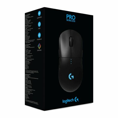 Logitech G Pro | Ambidextrous Draadloze Gaming Muis | RF-Draadloos | 25.600 DPI | Zwart