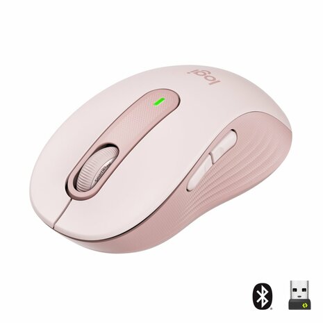 Logitech Signature M650 Draadloze Muis - Voor kleine tot middelgrote handen, 2 jaar batterijduur, stil klikken, aanpasbare zijknoppen, Bluetooth, compatibel met meerdere apparaten - Roze