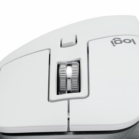 Logitech MX Master 3S | Draadloze Muis | RF-Draadloos + Bluetooth | 8000 DPI | Zilver/Wit