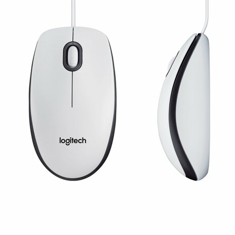 Logitech M100 | Ambidextrous Bedrade Muis | USB-A | 1000 DPI | Wit