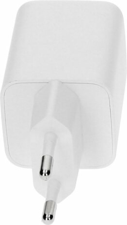 Mobiparts GaN Wall Charger | USB-C & USB-A 3.0 QC 45W | Wit