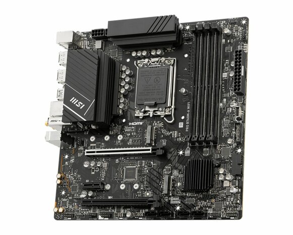 MSI MB PRO B760M-A WIFI | Socket LGA 1700 | Intel B760 | 4xDDR5 | Micro-ATX | Moederbord