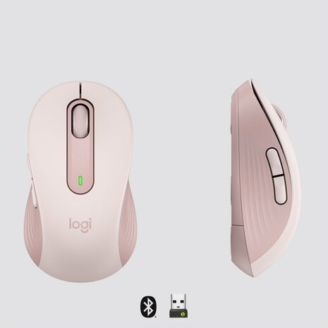 Logitech Signature M650 | Draadloze Muis | Rechtshandig | RF + Bluetooth | 2000 DPI | Roze