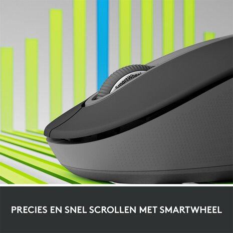 Logitech Signature M650 Draadloze Muis - Voor kleine tot middelgrote handen, 2 jaar batterijduur, stil klikken, aanpasbare zijknoppen, Bluetooth, compatibel met meerdere apparaten - Graphite