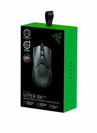 Razer Viper 8KHz | Ambidrextrous Bedrade Gaming Muis | USB-A | 20.000 DPI | Zwart