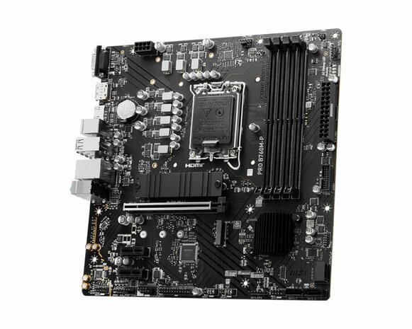 MB MSI PRO B760M-P | Socket LGA 1700 | Intel B760 | 4xDDR5 | Micro-ATX | Moederbord