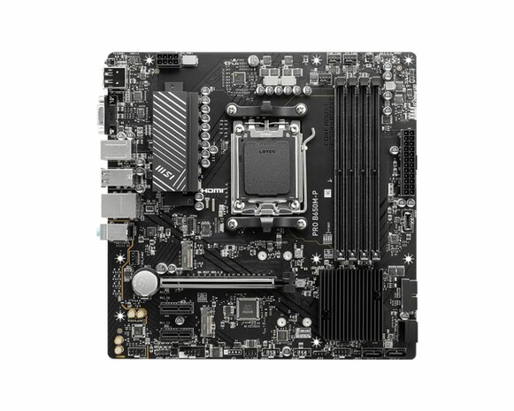 MSI PRO B650M-P | Socket AM5 | AMD B650 | 4xDDR5 | Micro-ATX | Moederbord