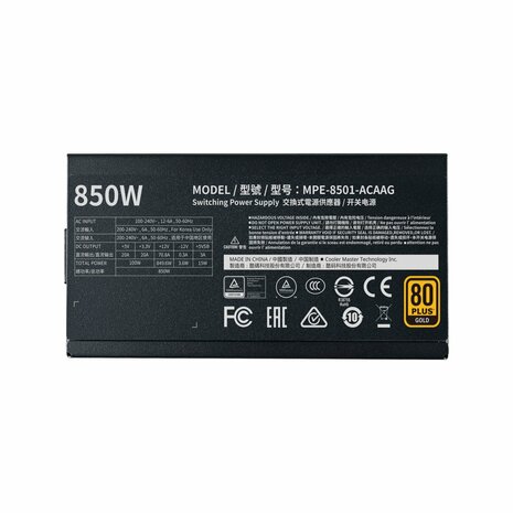 Cooler Master MWE Gold 850 | 850 Watt Gold ATX PSU | Modulair | Power Supply | Voeding