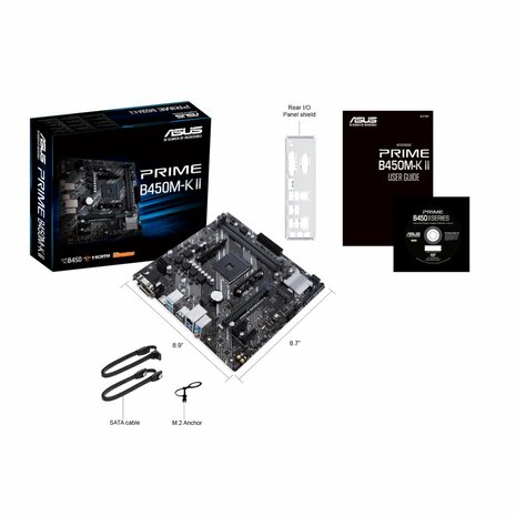 ASUS Prime B450M-K II AMD | Socket AM4 | AMD B450 | 2xDDR4 | Micro-ATX | Moederbord