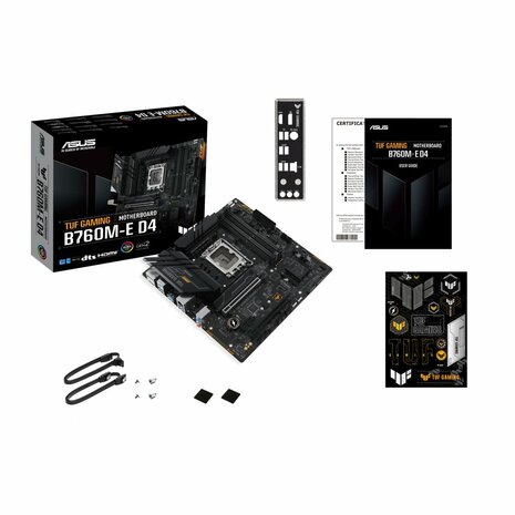 ASUS TUF GAMING B760M-E D4 | Socket LGA 1700 | Intel B760 | 4xDDR4 | Micro-ATX | Moederbord