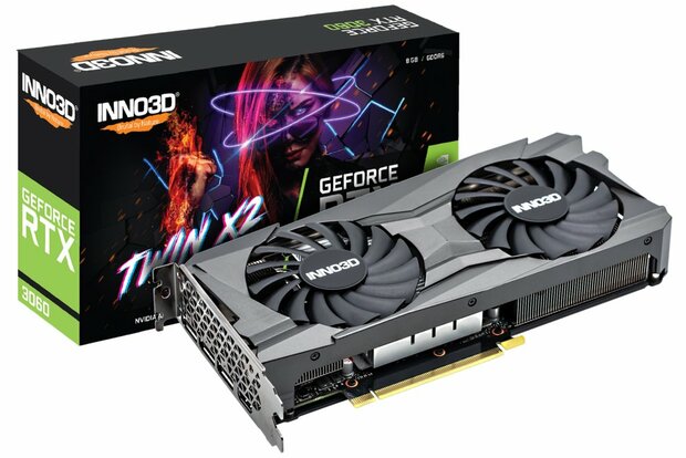 Inno3D GeForce RTX 3060 Twin X2 | 8GB GDDR6 VRAM | Videokaart | GPU | Nvidia