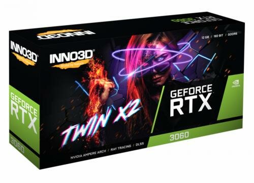 Inno3D GeForce RTX 3060 TWIN X2 | 12GB GDDR6 VRAM | Videokaart | GPU | Nvidia