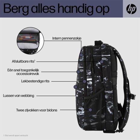 HP Campus XL Rugzak – Marble Stone | 16 inch Laptopvak | 20L Inhoud