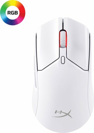 HyperX Pulsefire Haste 2 | Draadloze Gaming Muis | RF-Draadloos + Bluetooth + USB-A | 26.000 DPI | Wit