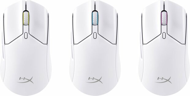 HyperX Pulsefire Haste 2 | Draadloze Gaming Muis | RF-Draadloos + Bluetooth + USB-A | 26.000 DPI | Wit
