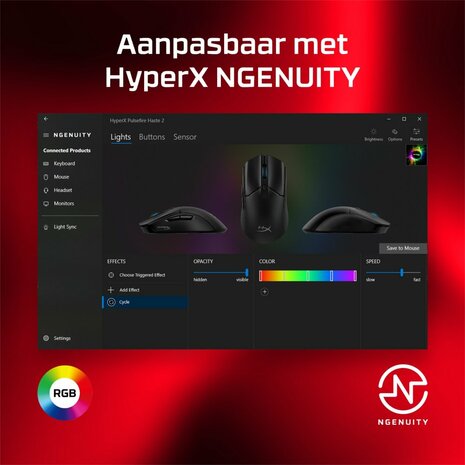 HyperX Pulsefire Haste 2 | Bedrade Gaming Muis | USB-A | 26.000 DPI | Zwart