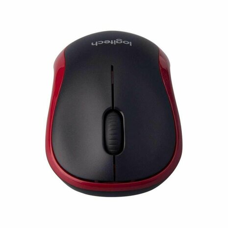 Logitech M185 | Ambidextrous Draadloze Muis | RF-Draadloos | 1000 DPI | Zwart/Rood
