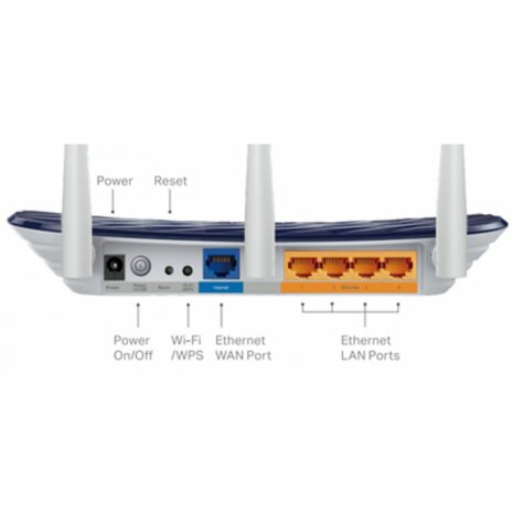 TP-LINK AC750 draadloze router Fast Ethernet Dual-band (2.4 GHz / 5 GHz) Zwart, Wit