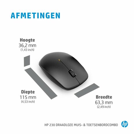 HP 230 Wit | Draadloze Muis en Toetsenbordcombo | QWERTY
