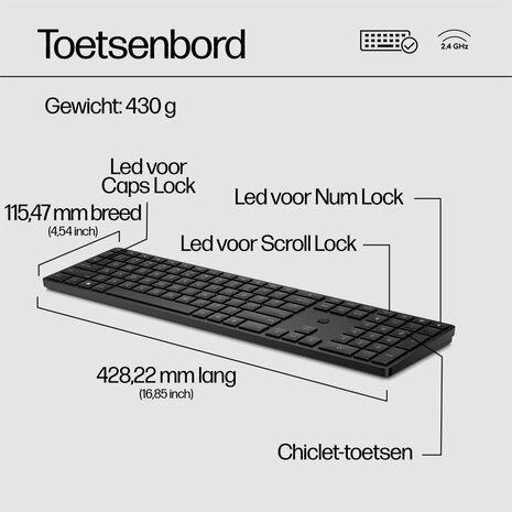 HP 650 draadloze toetsenbord- en muiscombinatie (Qwerty EU)