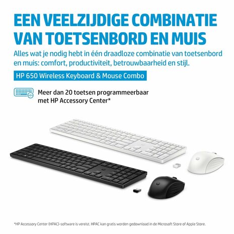 HP 650 draadloze toetsenbord- en muiscombinatie (Qwerty EU)