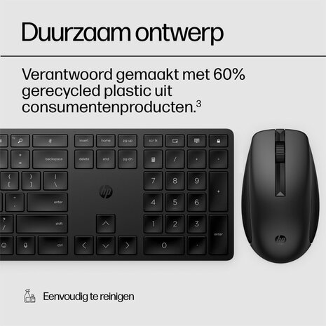 HP 650 draadloze toetsenbord- en muiscombinatie (Qwerty EU)