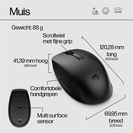 AZERTY | HP 650 Wit | Draadloze Muis en Toetsenbordcombo | AZERTY