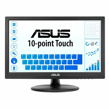 ASUS VT168HR computer monitor 39,6 cm (15.6") 1366 x 768 Pixels WXGA LED Touchscreen Zwart