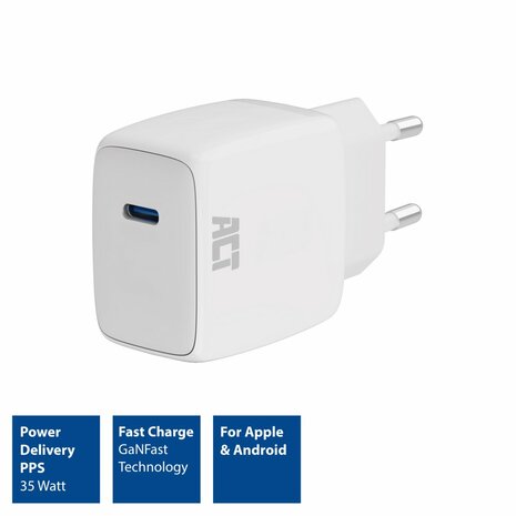 ACT AC2135 | USB-C Lader 35W | Power Delivery PPS & GaNFast