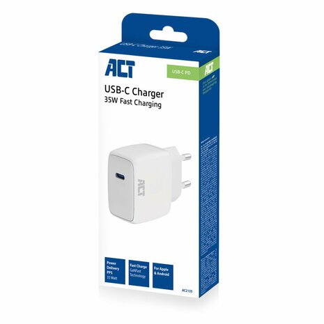 ACT AC2135 | USB-C Lader 35W | Power Delivery PPS & GaNFast