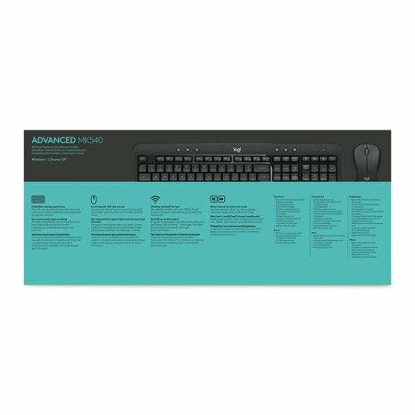 AZERTY | Logitech MK540 Advanced | Draadloze Muis en Toetsenbordcombo | AZERTY | Belgisch | Returned
