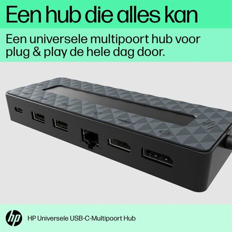 HP Universal Multiport Hub | USB-C | Zwart