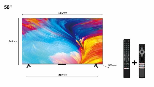 TCL 58P63 | 58'' Ultra HD 4K | LED Smart TV | Wifi | Google TV | HDR10 | 60Hz