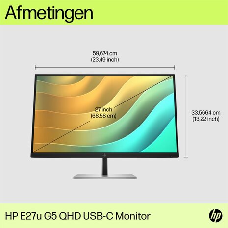 HP E27u G5 27" | 2560 x 1440 75Hz | USB-Hub | Monitor
