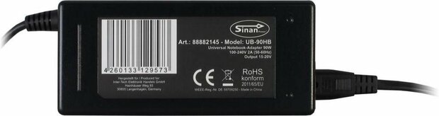 Inter-Tech Sinan UB-90HB | Universele Notebook Lader | 90 Watt