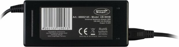 Inter-Tech Sinan UB-90HB | Universele Notebook Lader | 90 Watt