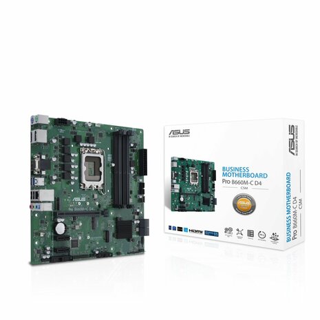 ASUS PRO B660M-C D4-CSM | Socket LGA 1700 | Intel B660 | 4xDDR4 | Micro-ATX | Moederbord
