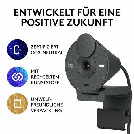 Logitech Brio 300 | 1080P 30FPS USB-C Webcam met Microfoon