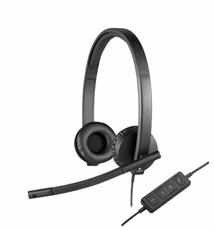 Logitech H570e | Bedraade On-ear USB-A Headset | Zwart