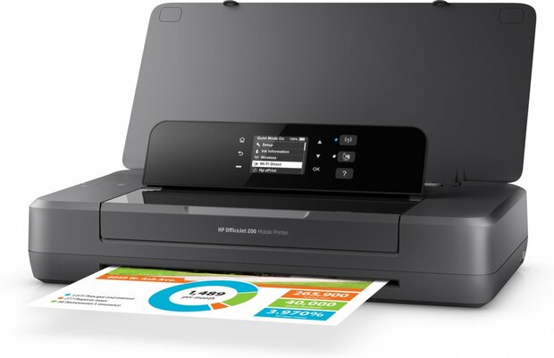 HP OfficeJet 200 | CZ993A | Draagbare A4 Inkjetprinter | Wi-Fi & USB 2.0 | Accu & HP Fast Charge | 10 ppm Zwart / 7 ppm Kleur