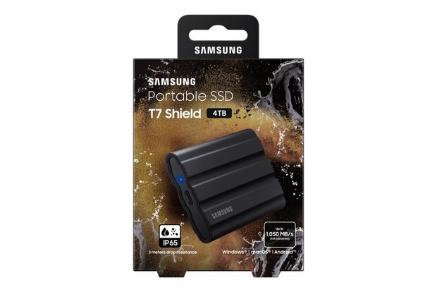 Samsung T7 Shield 4TB Portable SSD - 1.050MB/s Zwart